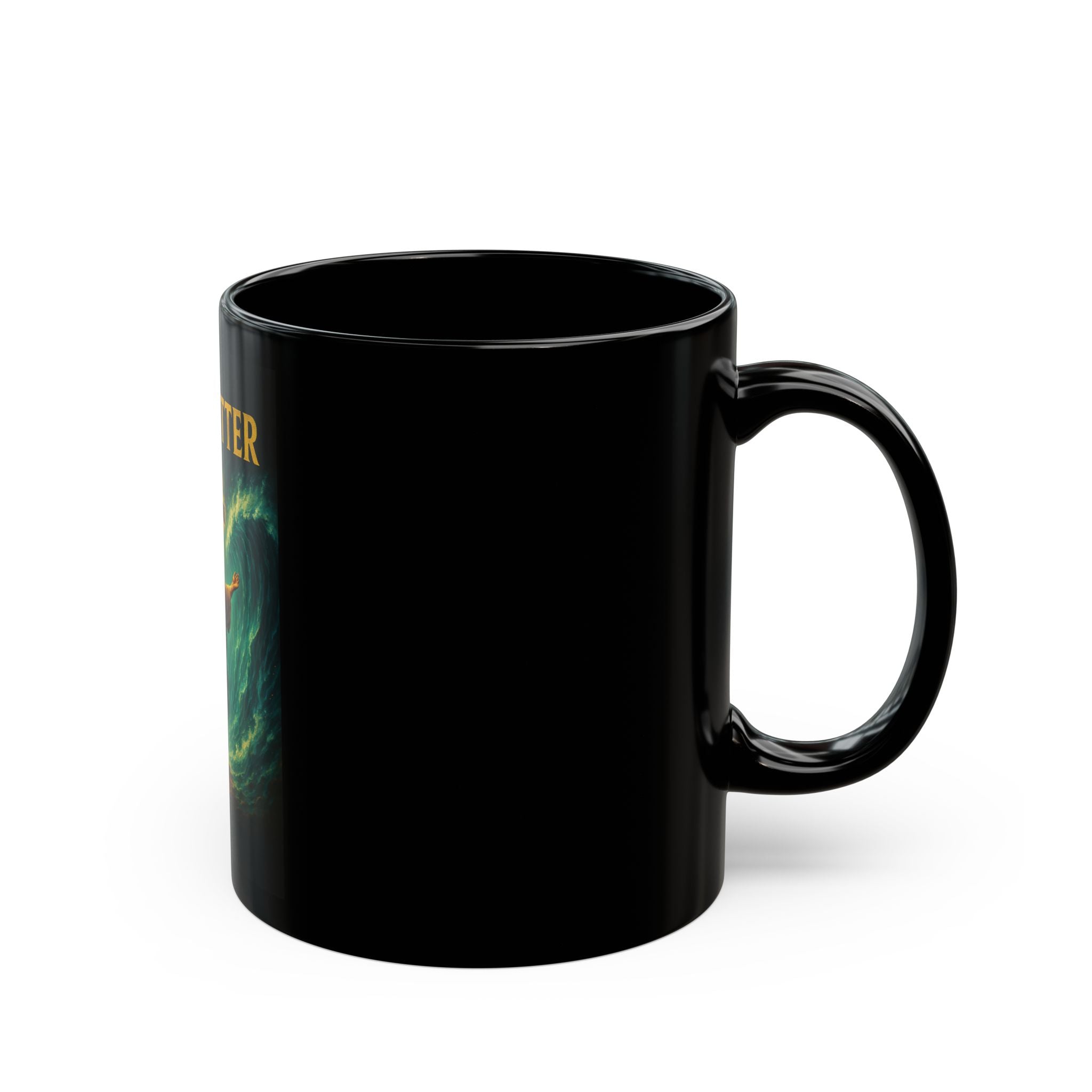 Sea Splitter Illustrated Black Mug