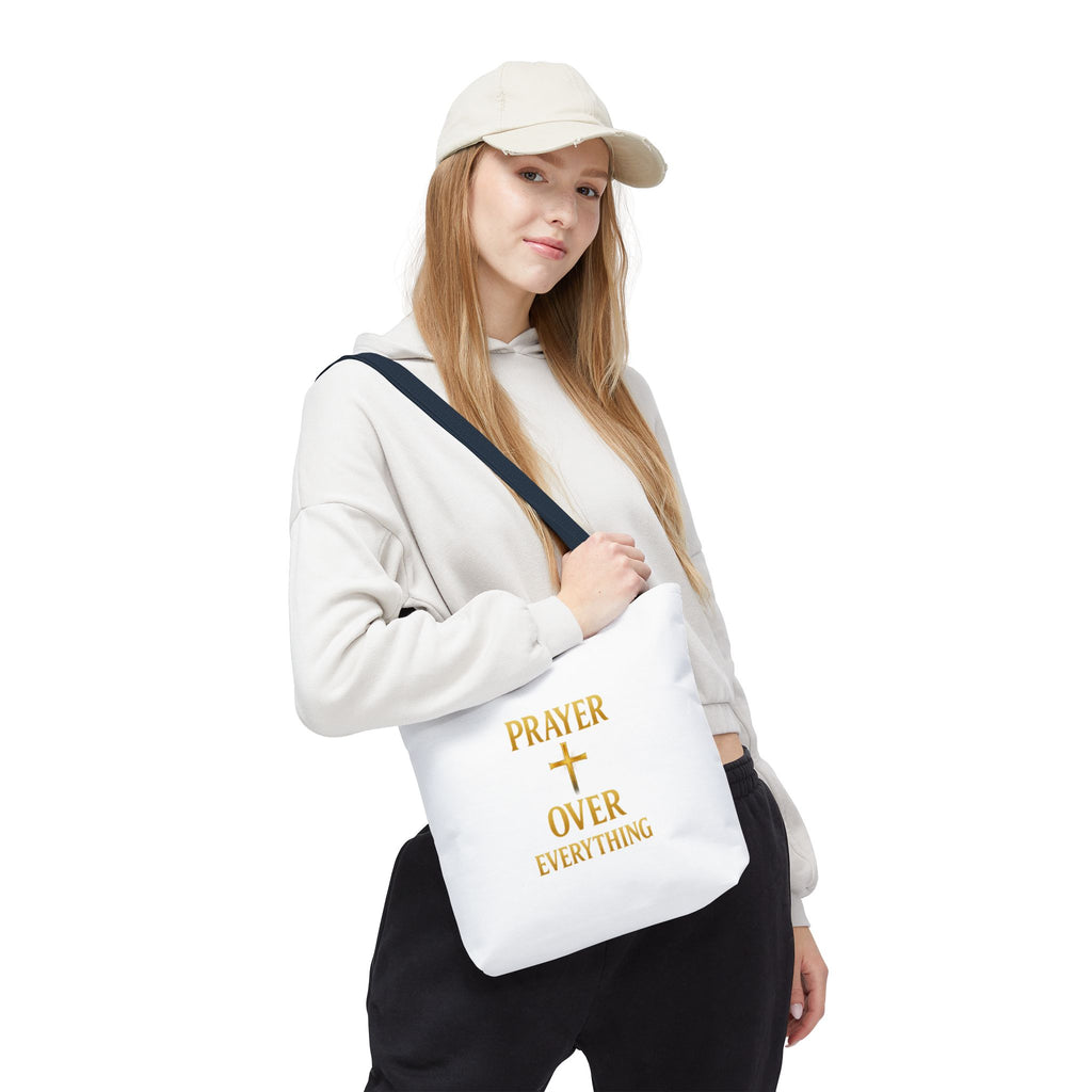 Faith-Inspired Tote Bag - "Prayer Over Everything"