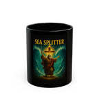 Sea Splitter Illustrated Black Mug