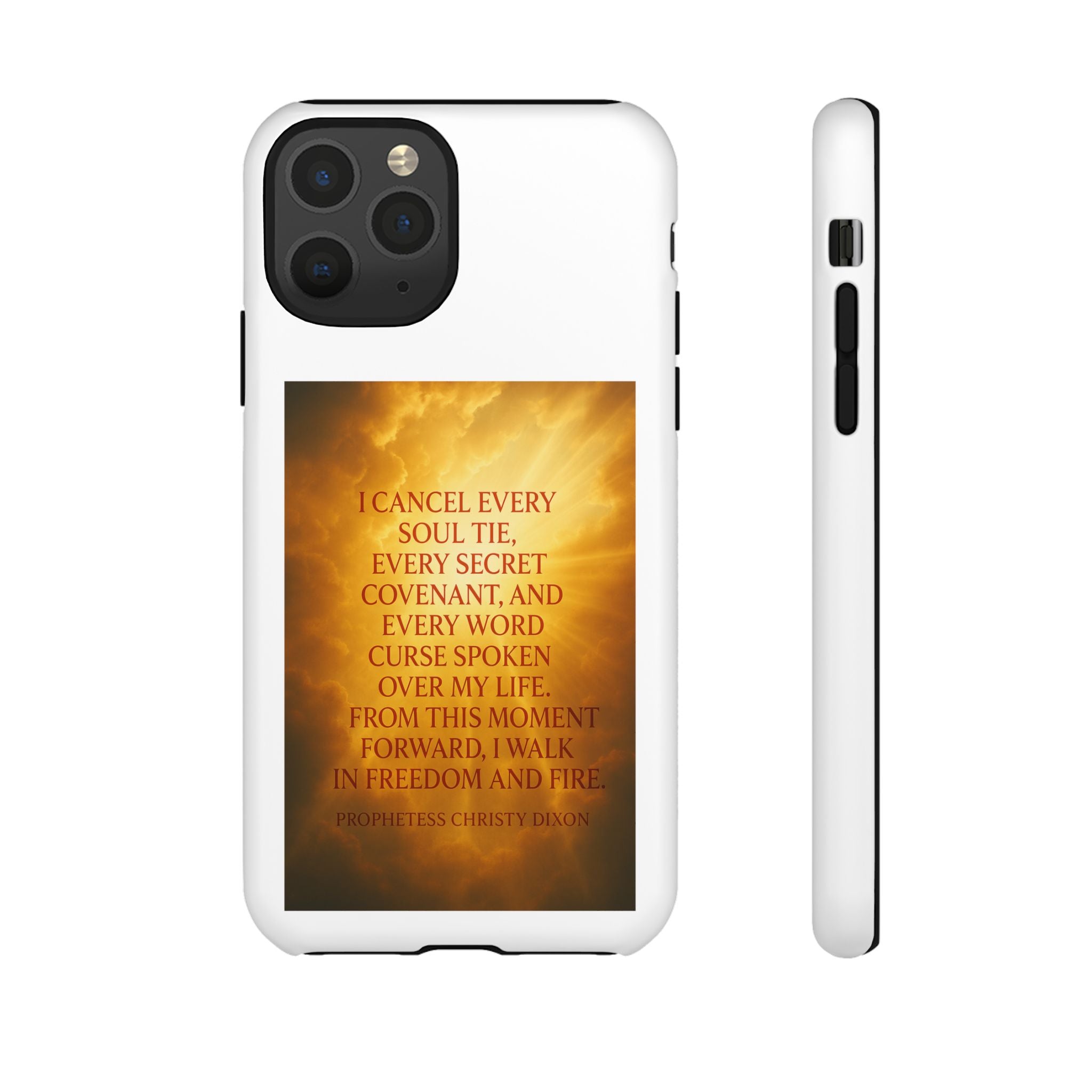 Inspirational Phone Case: Walk in Freedom and Fire