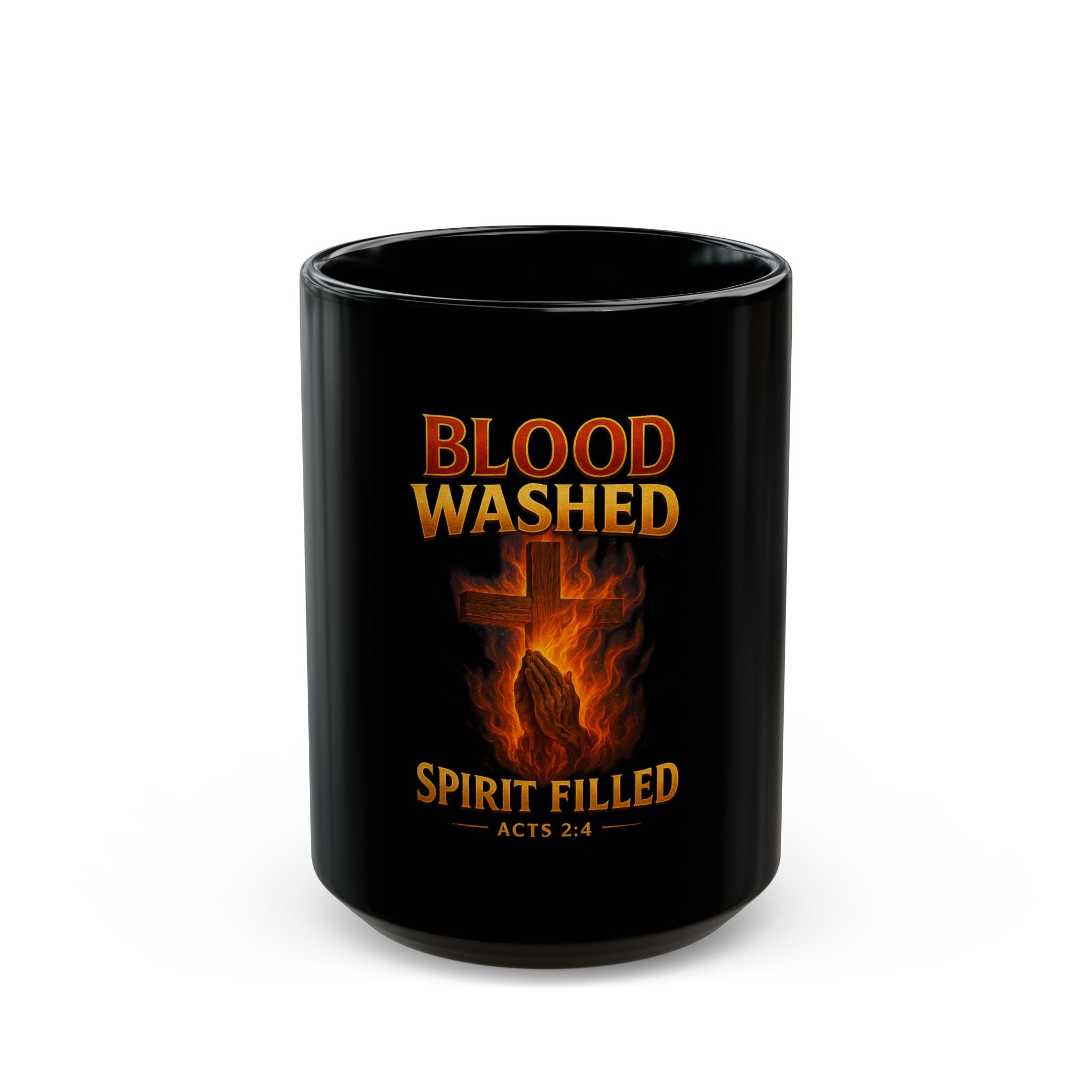Blood Washed Spirit Filled Black Mug