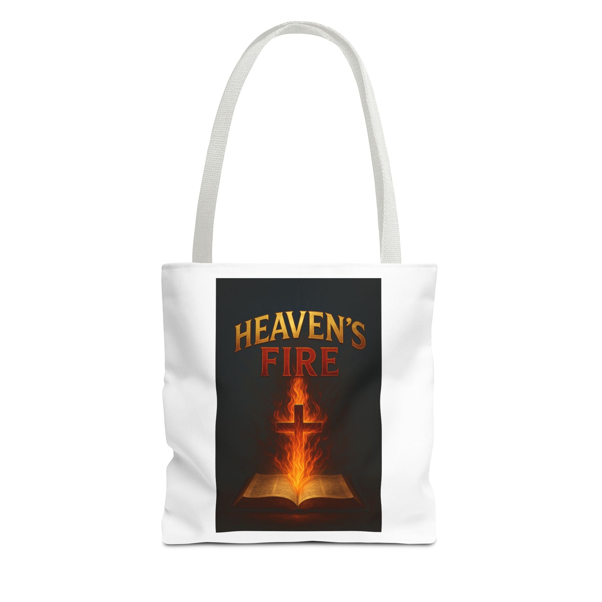 Heaven's Fire Tote Bag, Bible Verse Tote