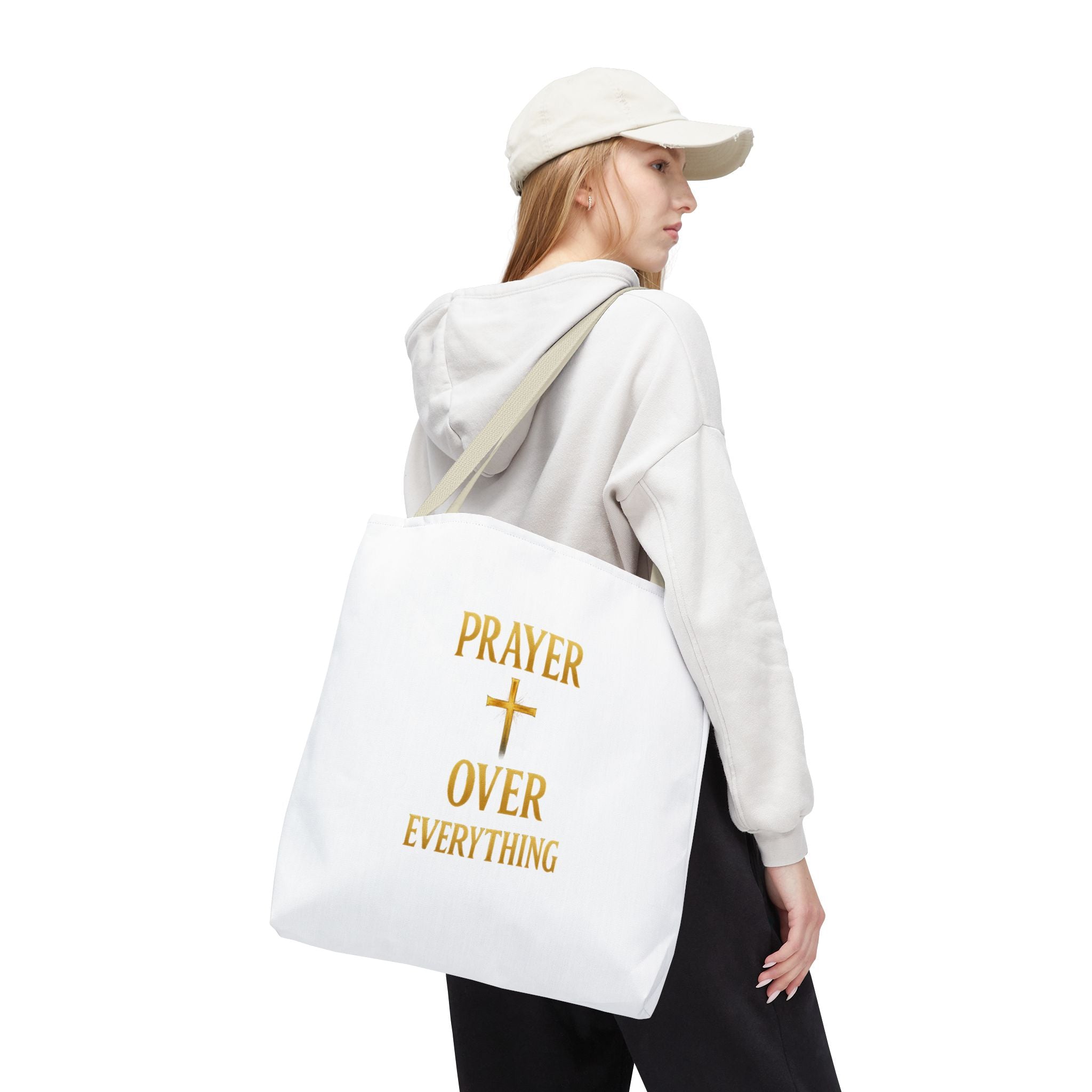 Faith-Inspired Tote Bag - "Prayer Over Everything"