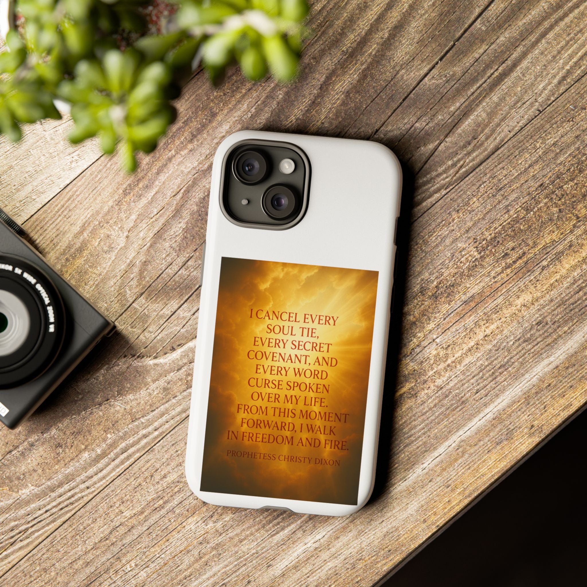 Inspirational Phone Case: Walk in Freedom and Fire