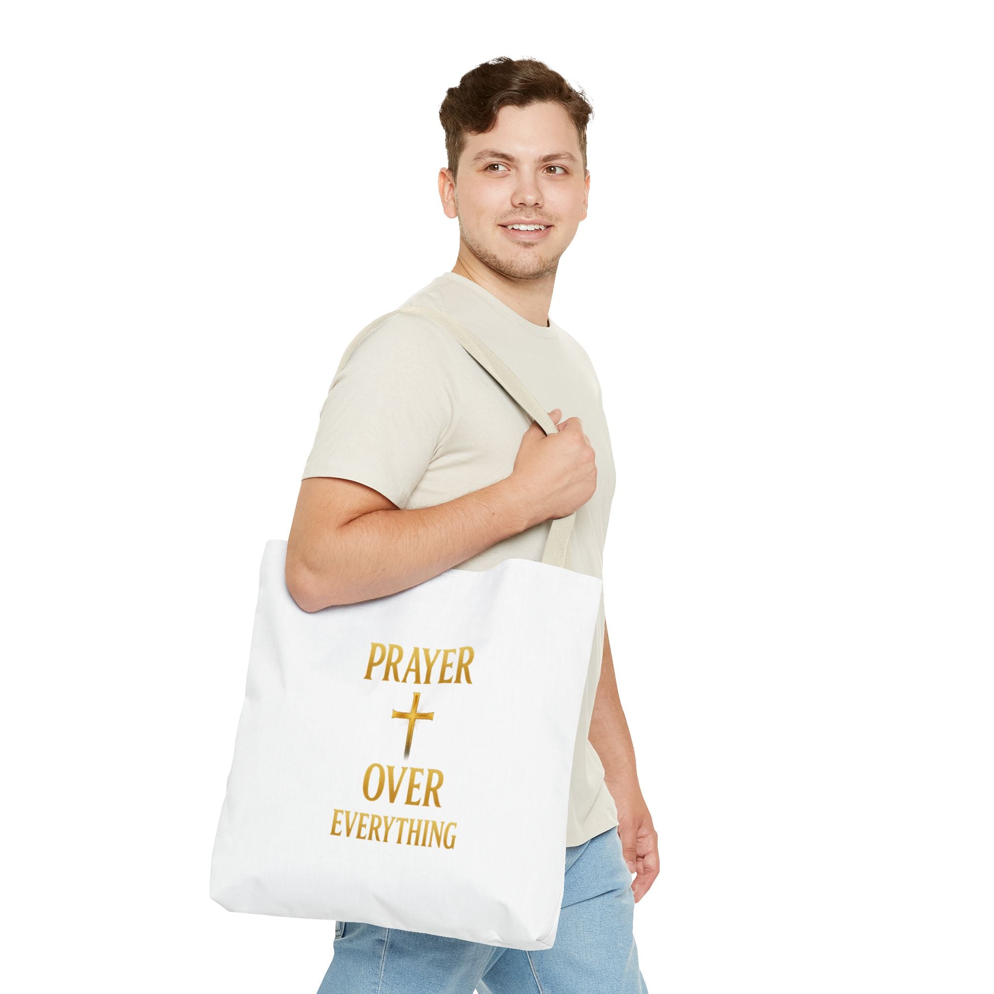 Faith-Inspired Tote Bag - "Prayer Over Everything"
