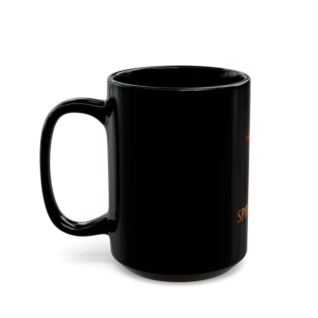 Spirit Filled Cross Black Mug