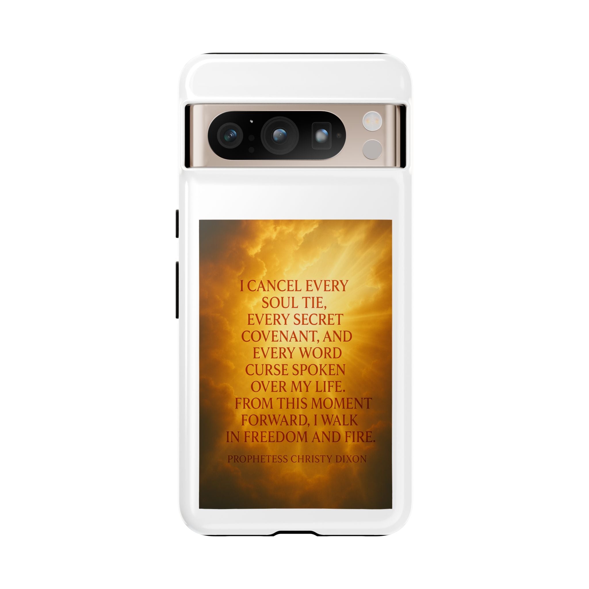 Inspirational Phone Case: Walk in Freedom and Fire