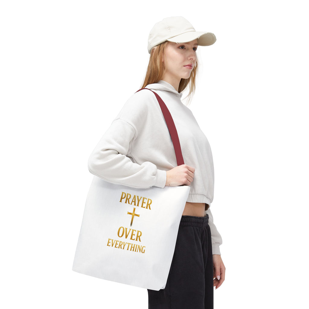Faith-Inspired Tote Bag - "Prayer Over Everything"