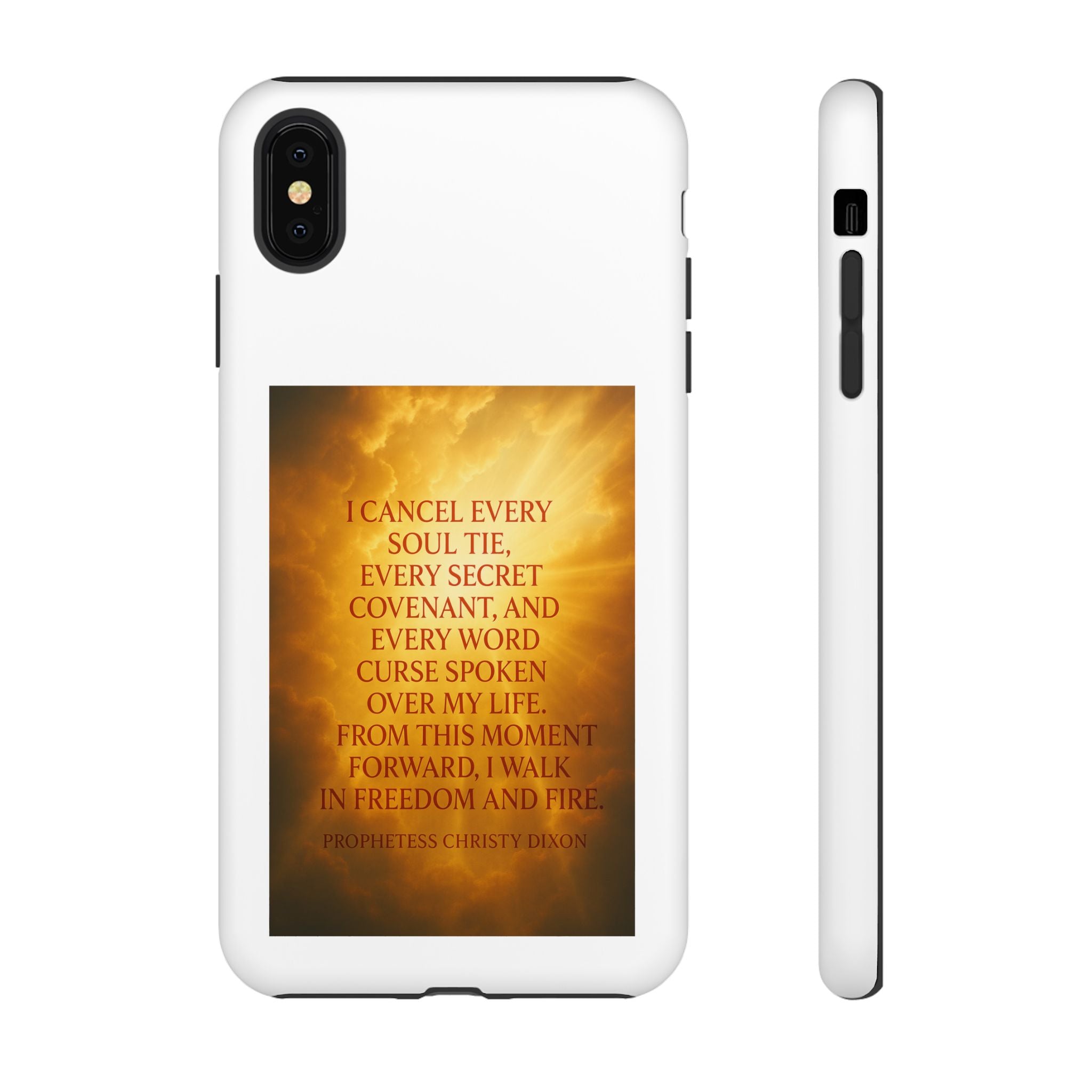 Inspirational Phone Case: Walk in Freedom and Fire