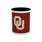 Crimson Accent Coffee Mug with OU Logo