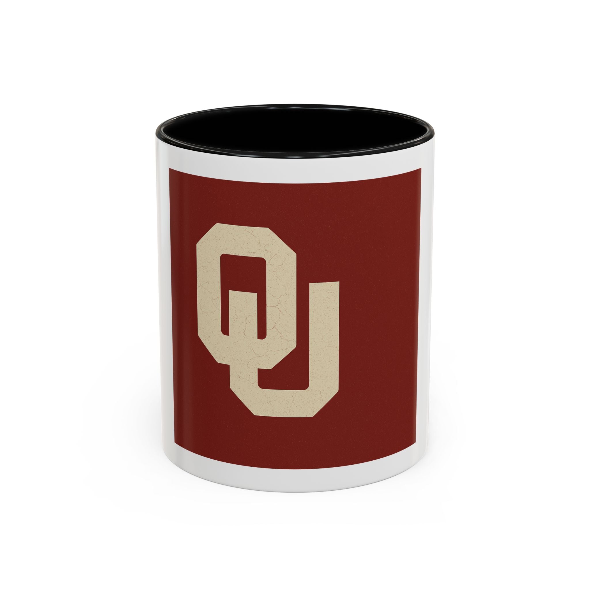 Crimson Accent Coffee Mug with OU Logo
