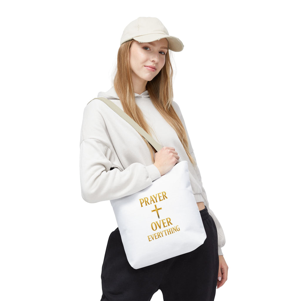 Faith-Inspired Tote Bag - "Prayer Over Everything"
