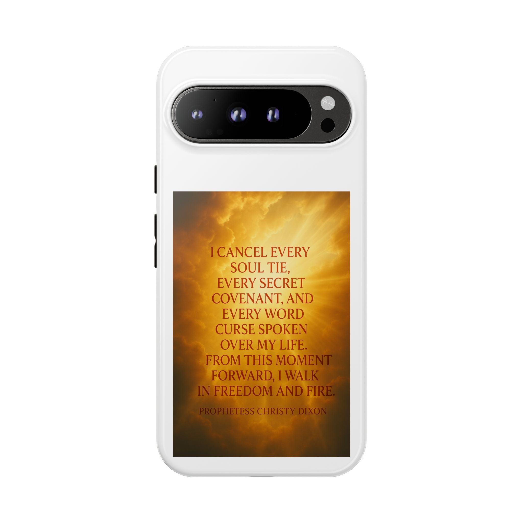 Inspirational Phone Case: Walk in Freedom and Fire