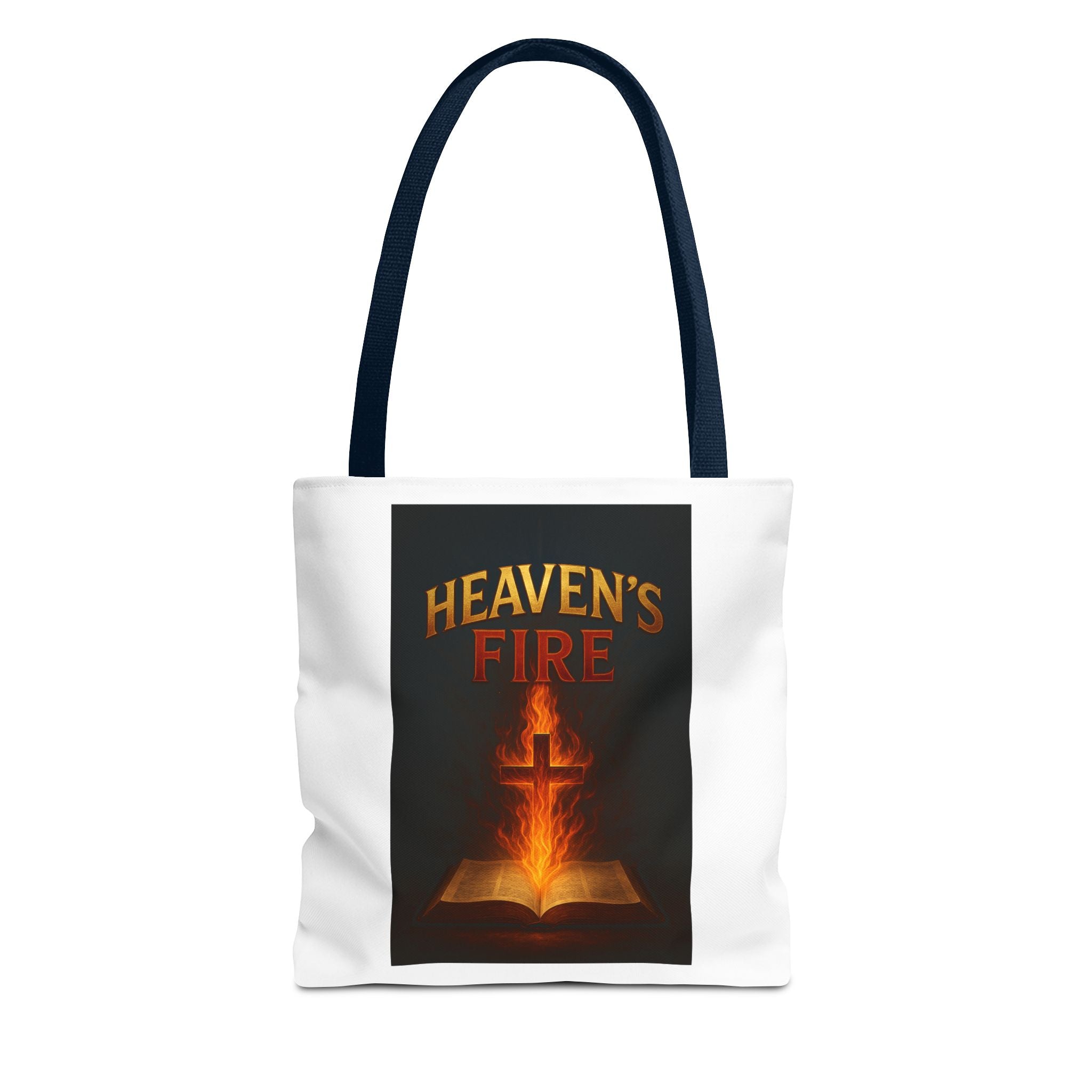Heaven's Fire Tote Bag, Bible Verse Tote
