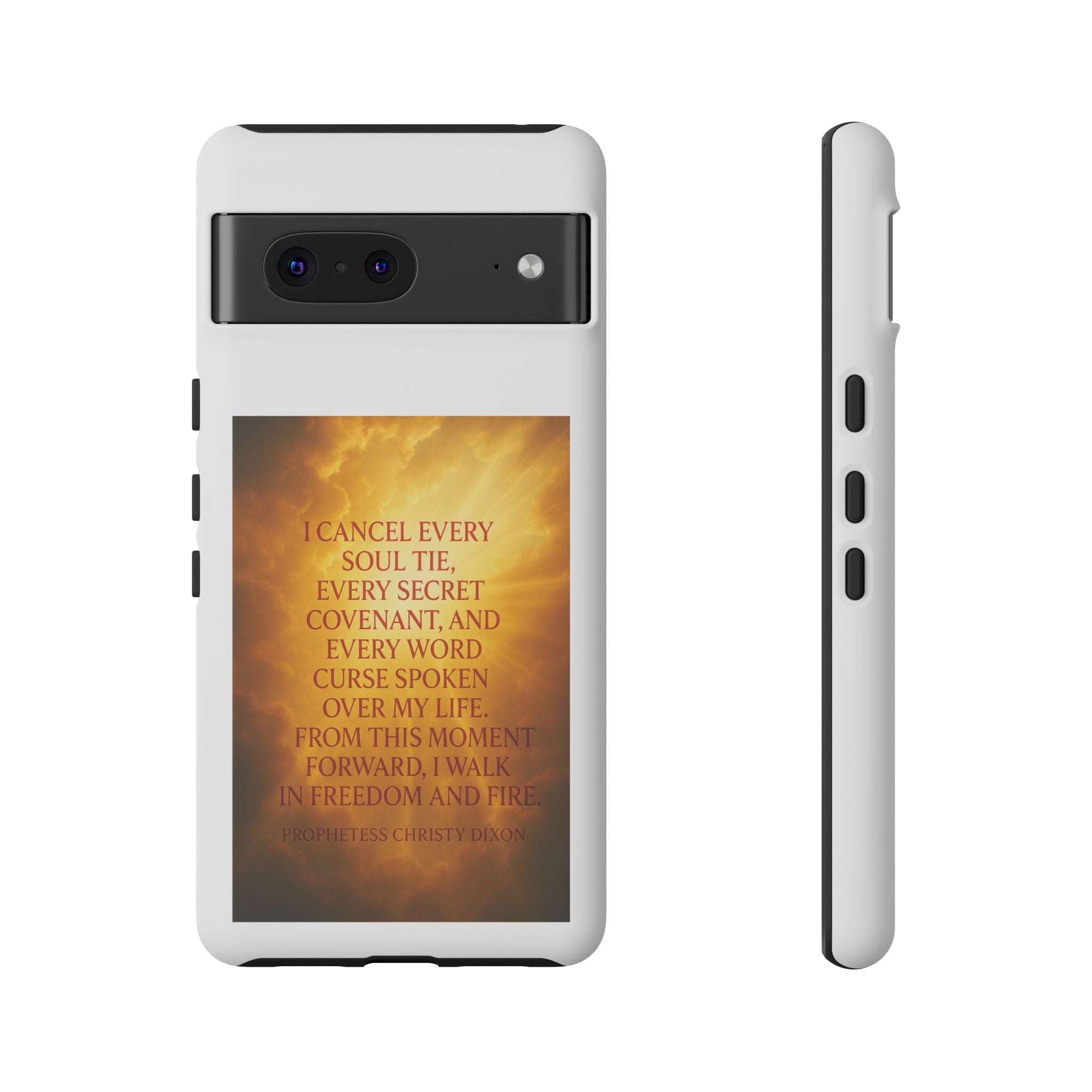 Inspirational Phone Case: Walk in Freedom and Fire