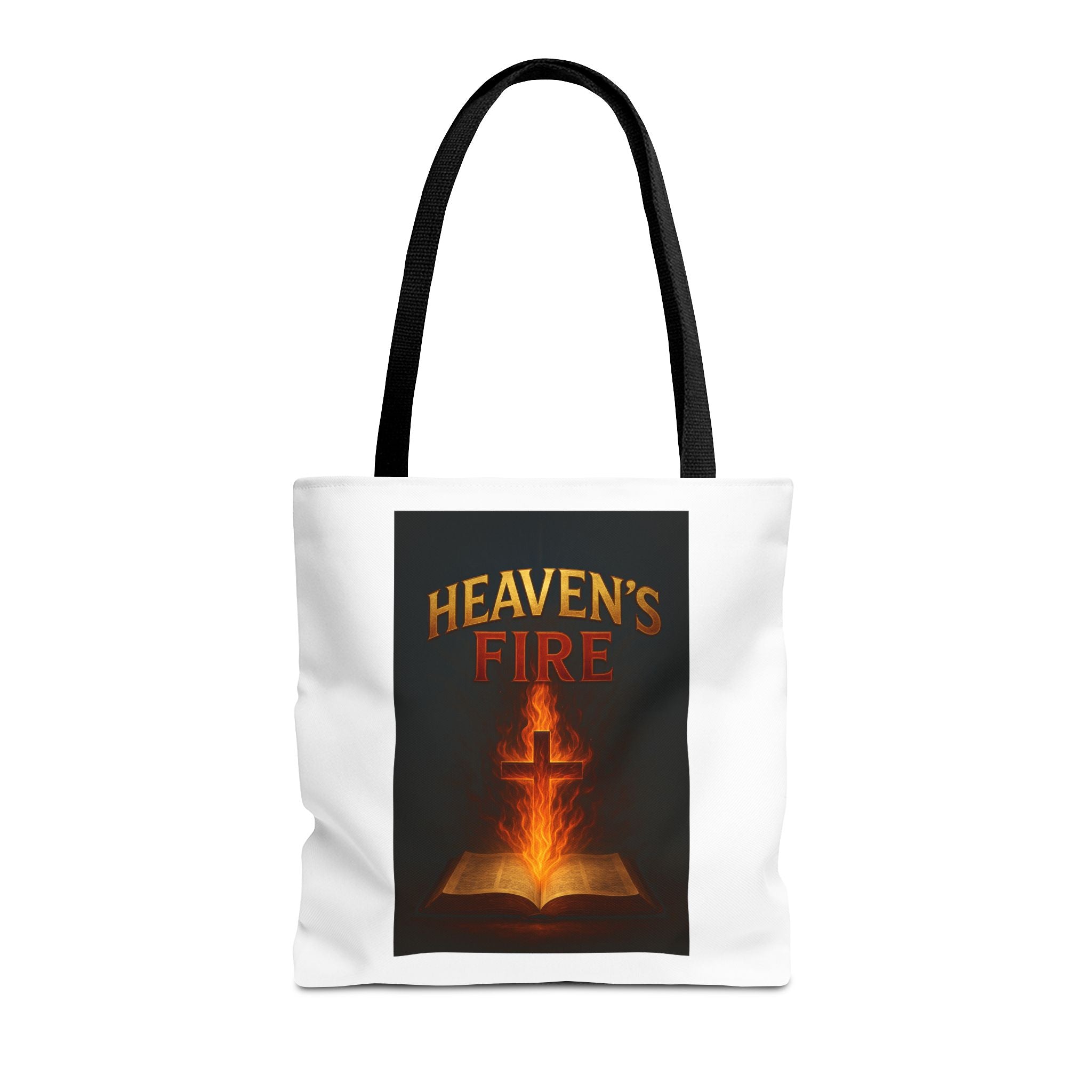 Heaven's Fire Tote Bag, Bible Verse Tote