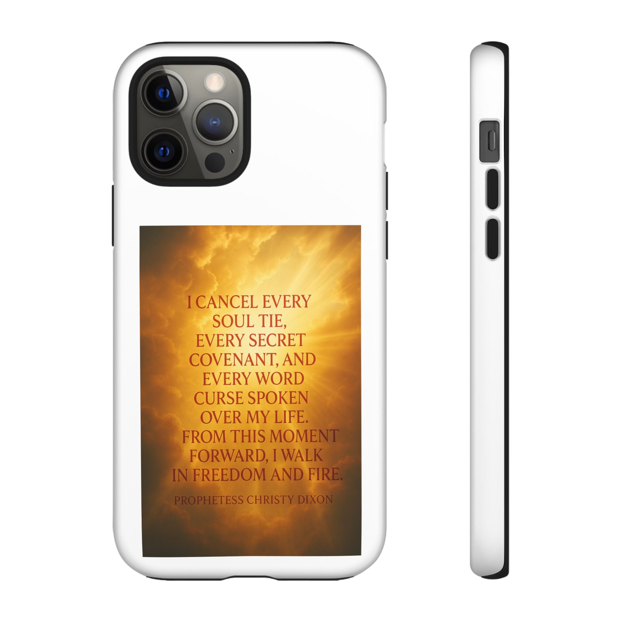 Inspirational Phone Case: Walk in Freedom and Fire