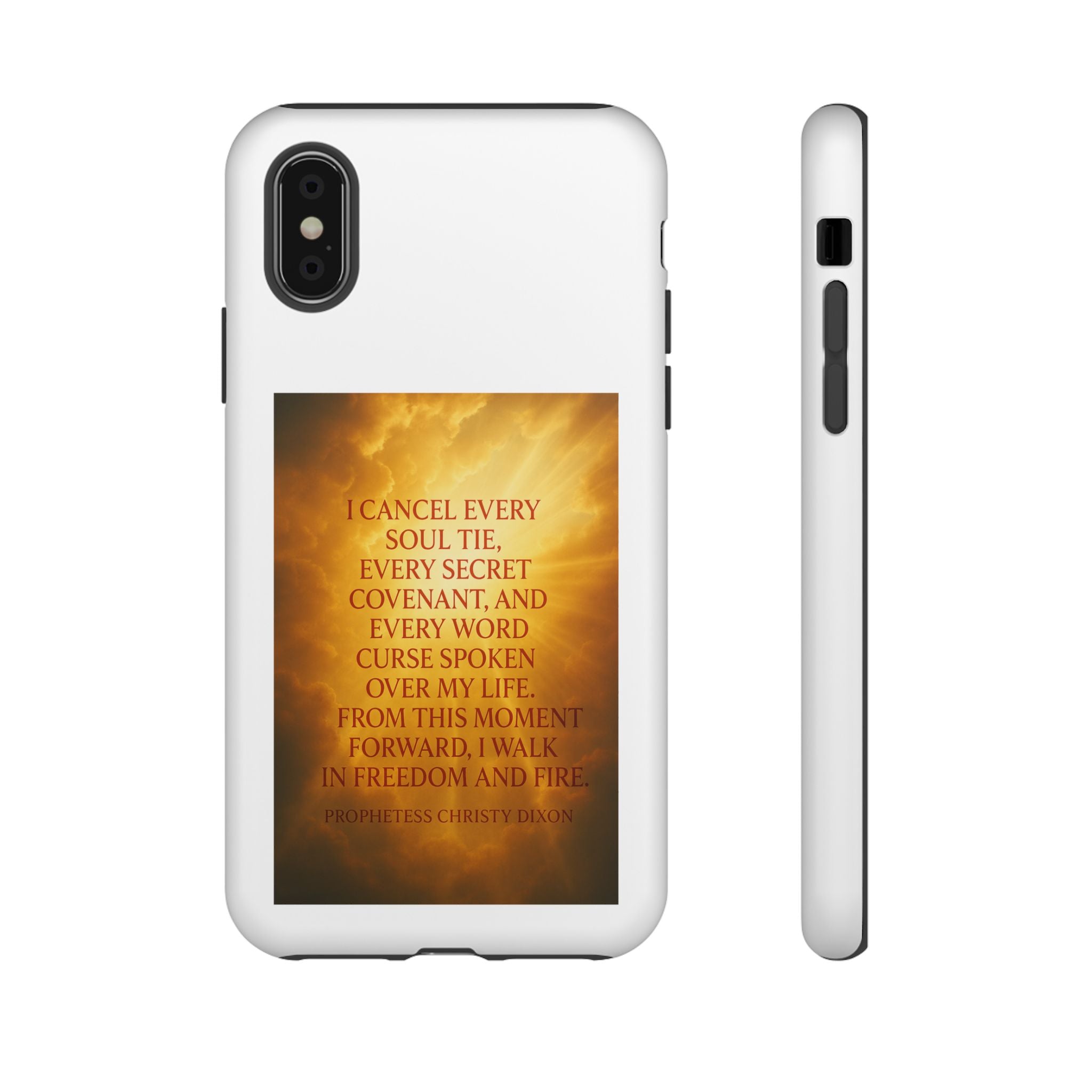 Inspirational Phone Case: Walk in Freedom and Fire