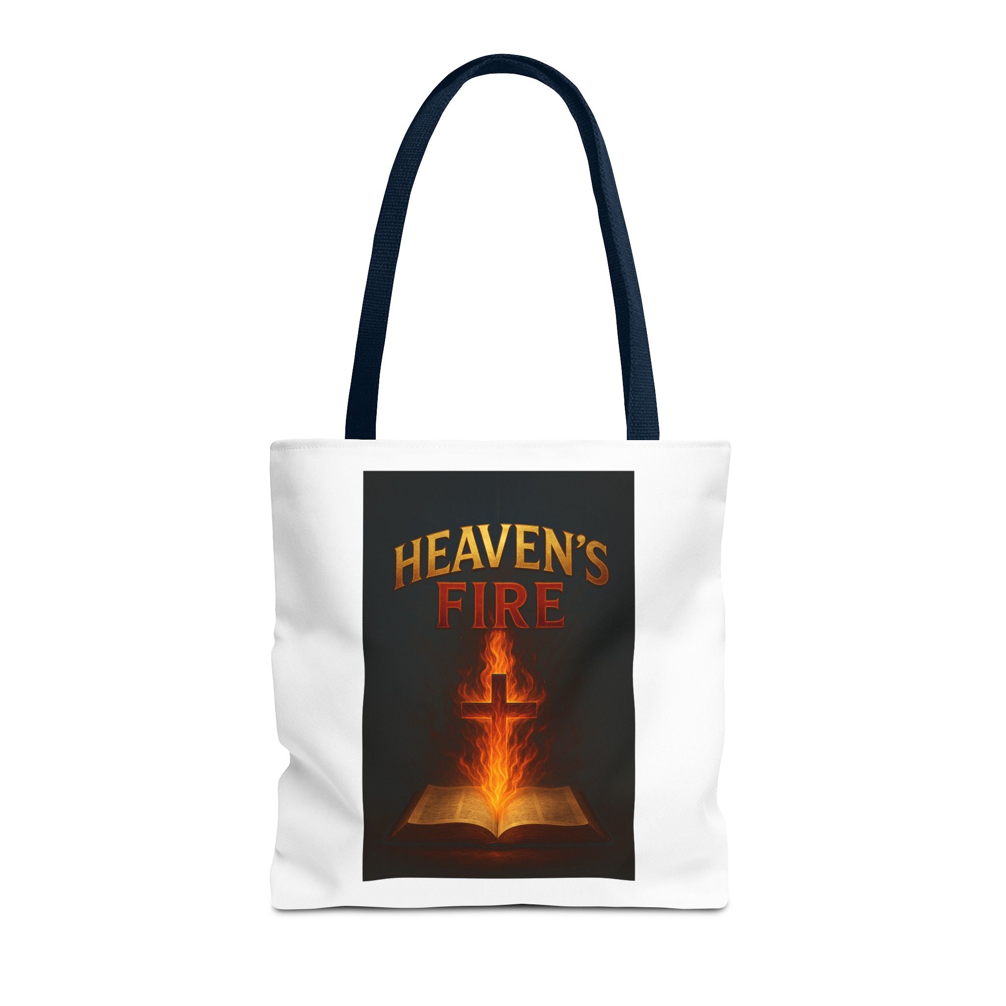 Heaven's Fire Tote Bag, Bible Verse Tote