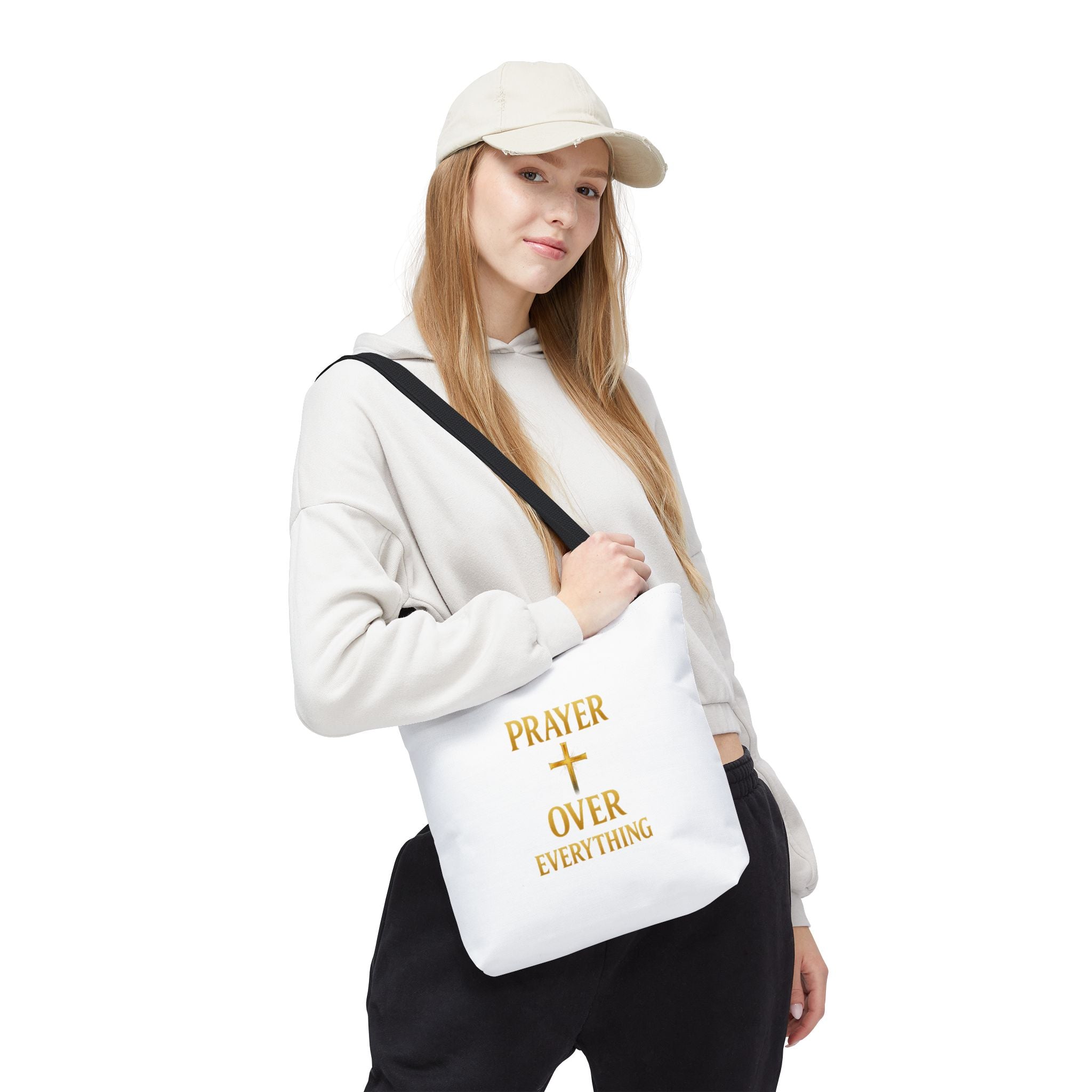 Faith-Inspired Tote Bag - "Prayer Over Everything"