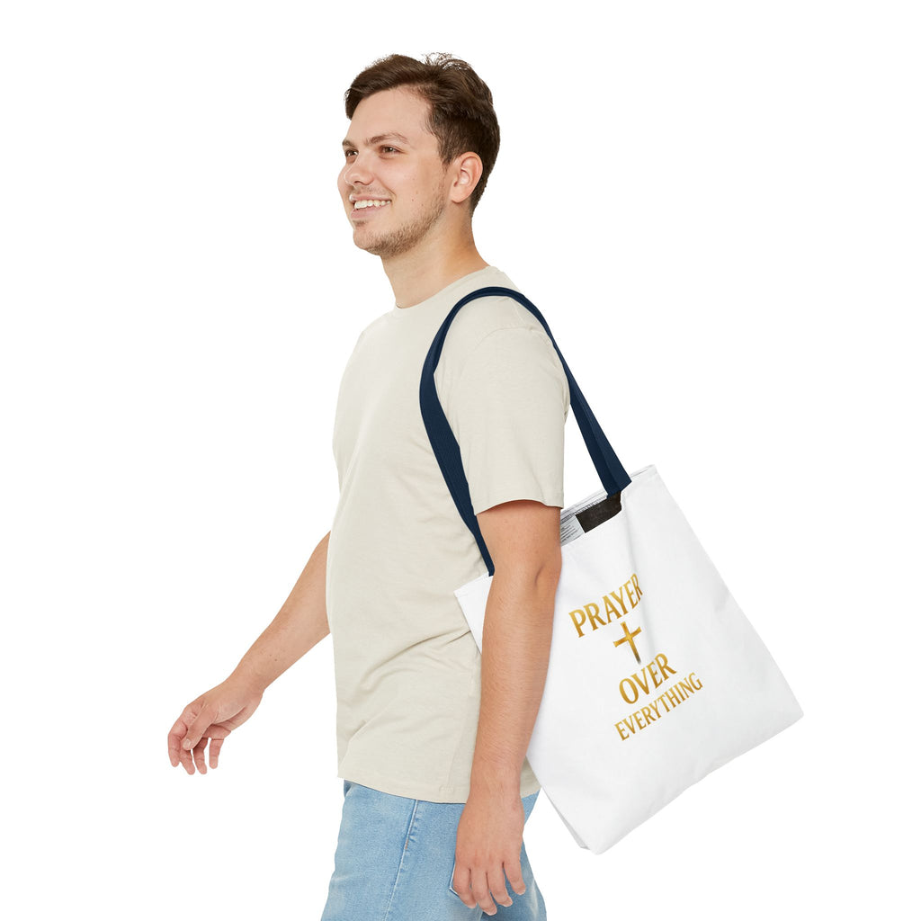 Faith-Inspired Tote Bag - "Prayer Over Everything"