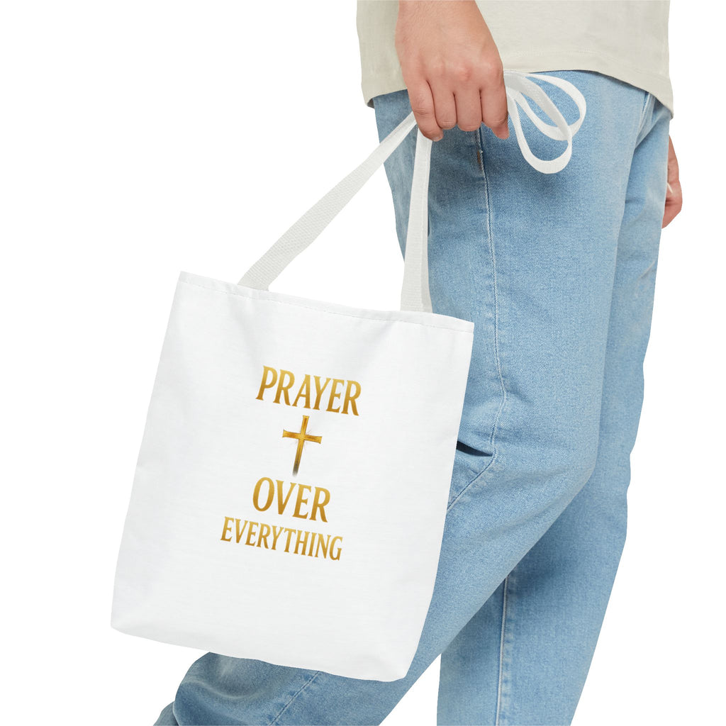 Faith-Inspired Tote Bag - "Prayer Over Everything"