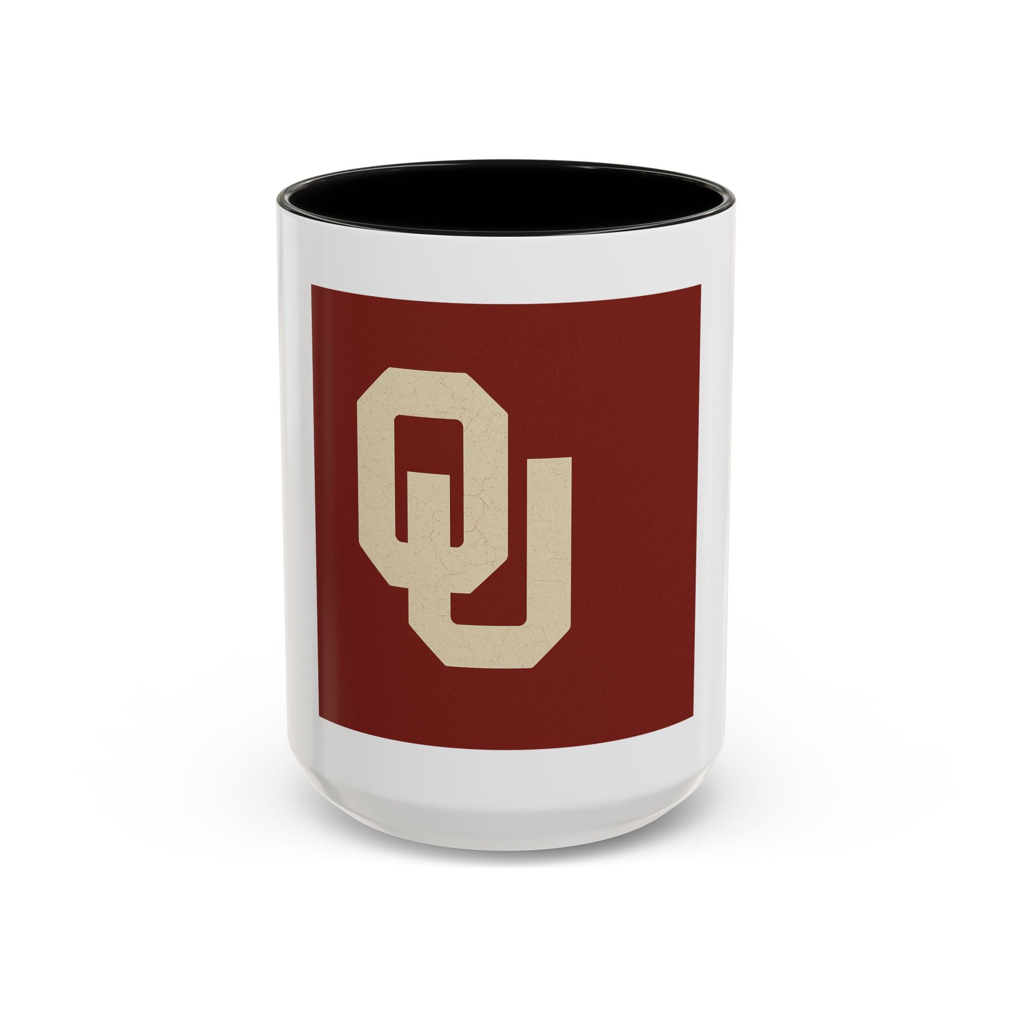 Crimson Accent Coffee Mug with OU Logo