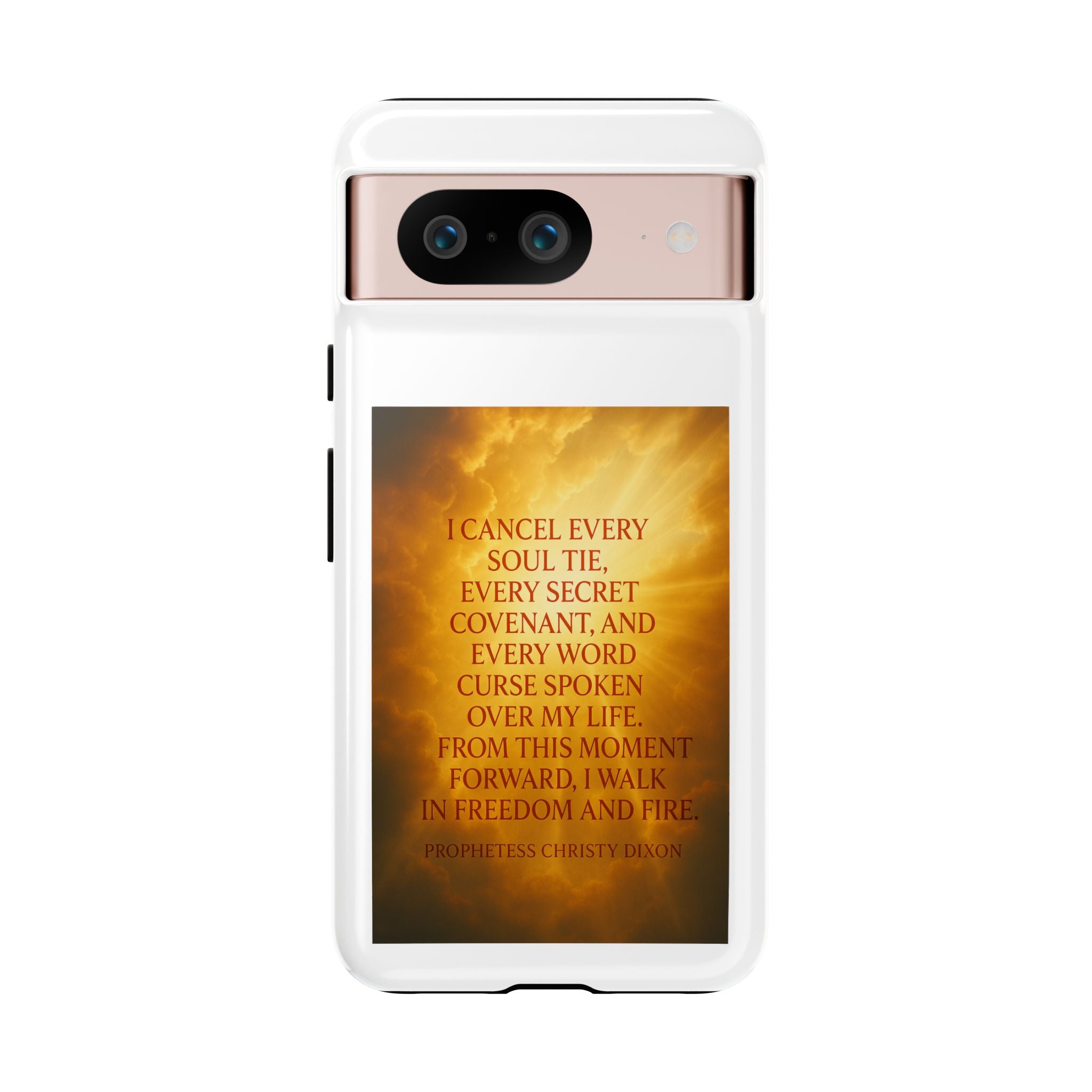 Inspirational Phone Case: Walk in Freedom and Fire