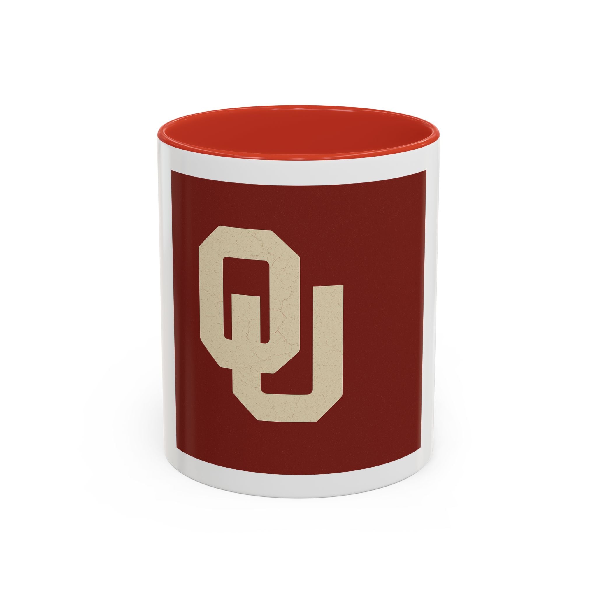 Crimson Accent Coffee Mug with OU Logo