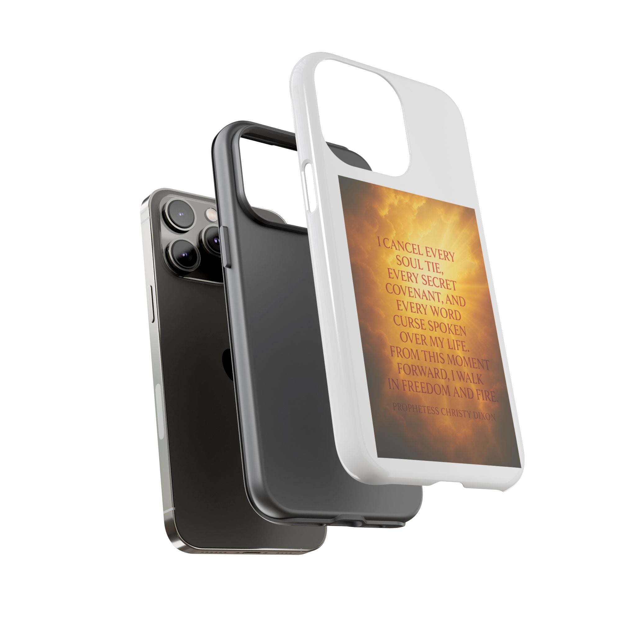 Inspirational Phone Case: Walk in Freedom and Fire