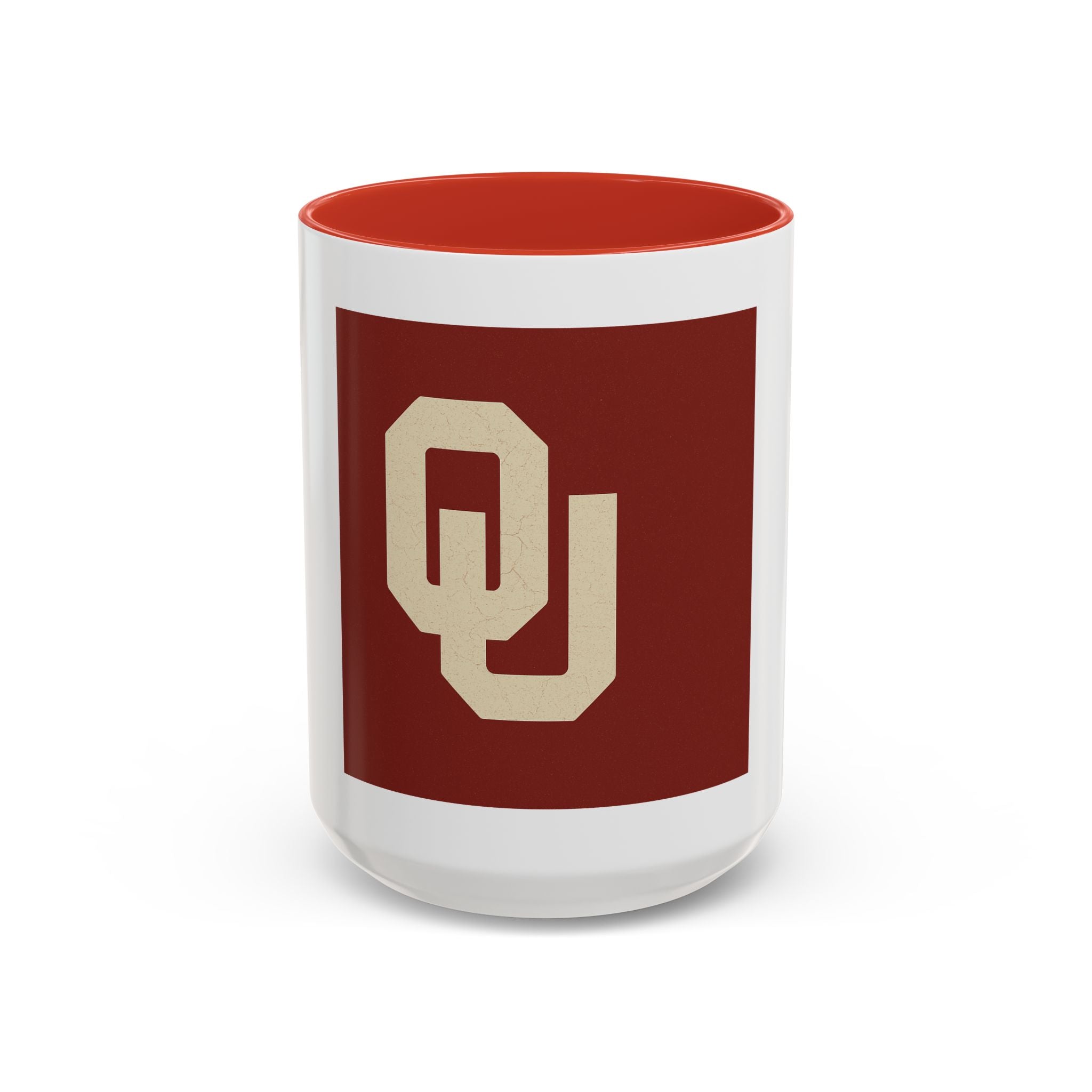 Crimson Accent Coffee Mug with OU Logo