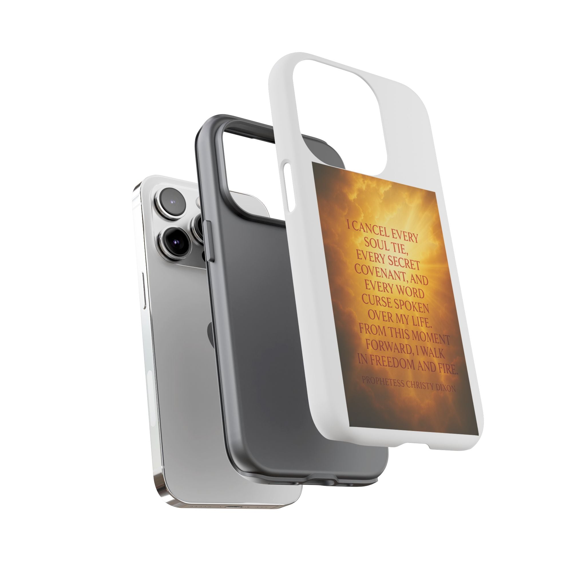 Inspirational Phone Case: Walk in Freedom and Fire