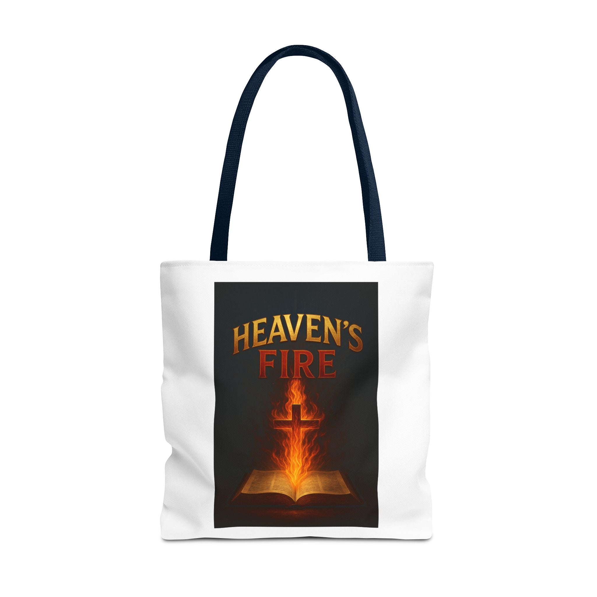 Heaven's Fire Tote Bag, Bible Verse Tote
